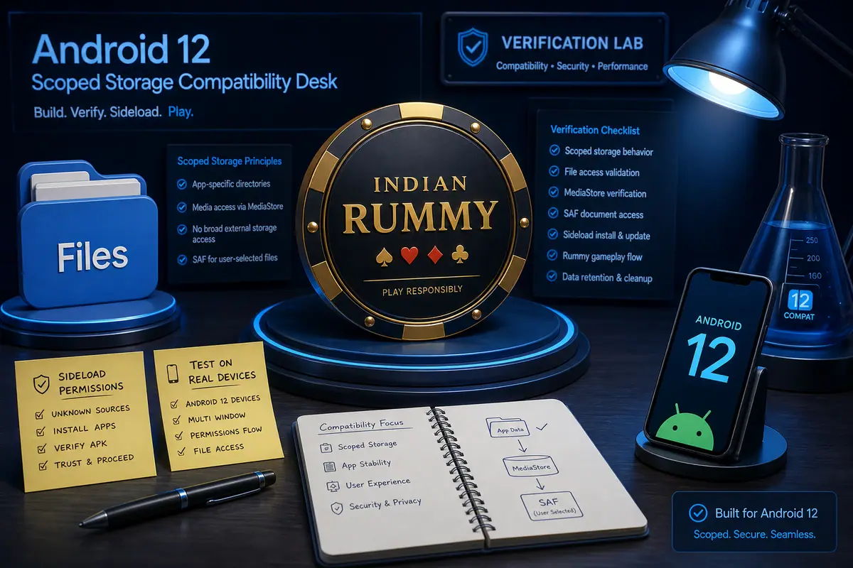 Android tablet compatibility desk with a wide device, physical rummy cards and warm felt